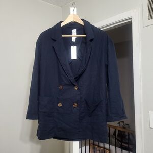 Navy Double-Breasted Women's Blazer